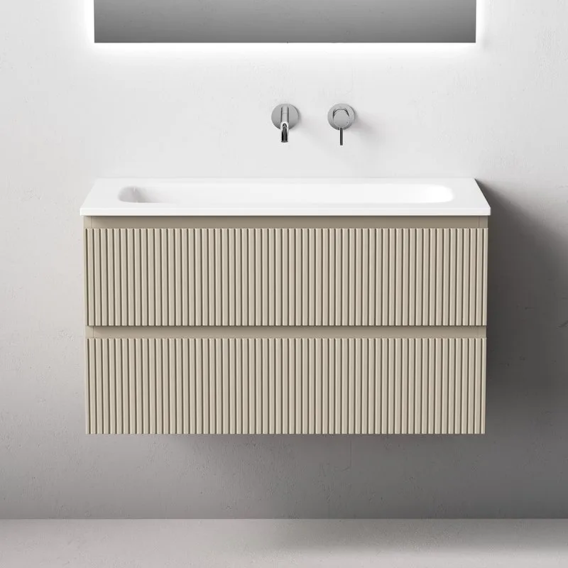 Тумба с раковиной Sancos Snob T 90 подвесная, beige soft, раковина СN7019wx Sancos — официальный сайт