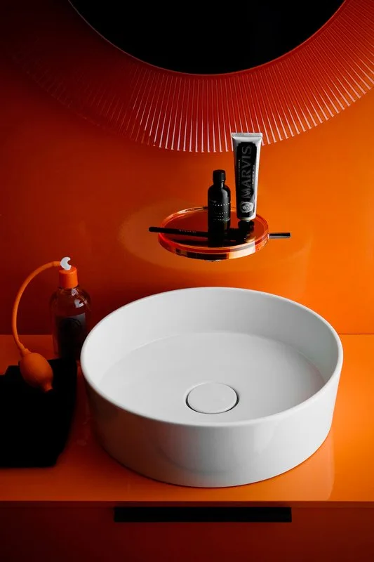 Зеркало круглое Laufen Kartell by Laufen 80 оранжевое Sancos — официальный сайт