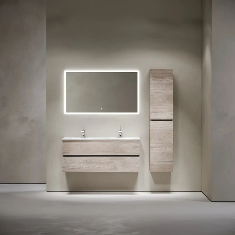 Тумба с раковиной Sancos Urban 120 см двойная, дуб галифакс натуральный Sancos — официальный сайт