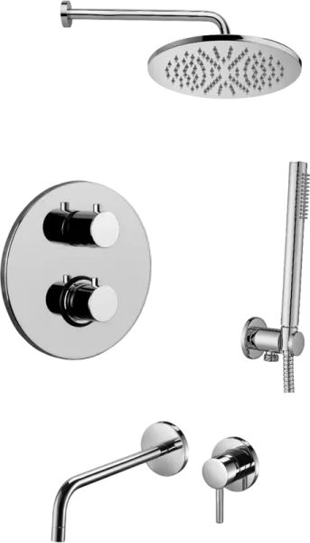 Комплект для ванной Paffoni Light KITLIQ018CR006KING С ВНУТРЕННЕЙ ЧАСТЬЮ, верхний душ 30 см, с термо Sancos — Оригинал