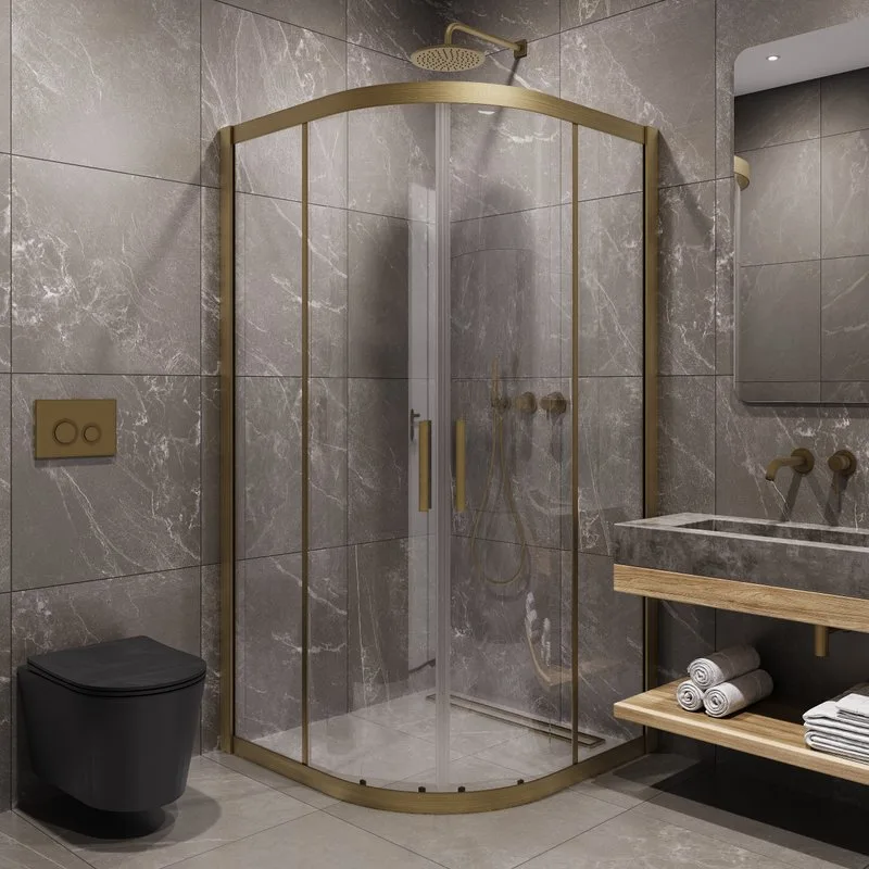Душевой уголок Timo TPSS-100/17C-8 100x100 см, профиль матовое золото, стекло прозрачное Sancos — официальный сайт