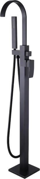 Напольный смеситель для ванны с душем Abber Wasserfall AF8615B, С ВНУТРЕННЕЙ ЧАСТЬЮ, черный Sancos — Оригинал