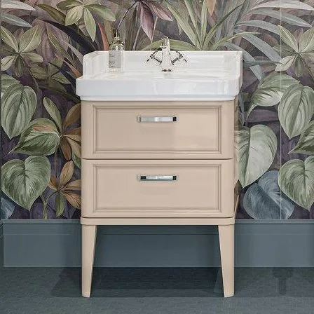 Тумба под раковину без столешницы KERAMA MARAZZI Pompei 60 с 2 ящиками, камео бежевая глянцевая Sancos — Оригинал