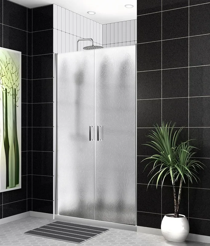 Душевая дверь в нишу BelBagno Uno UNO-B-2-120-CH-Cr стекло рифленое Sancos — официальный сайт