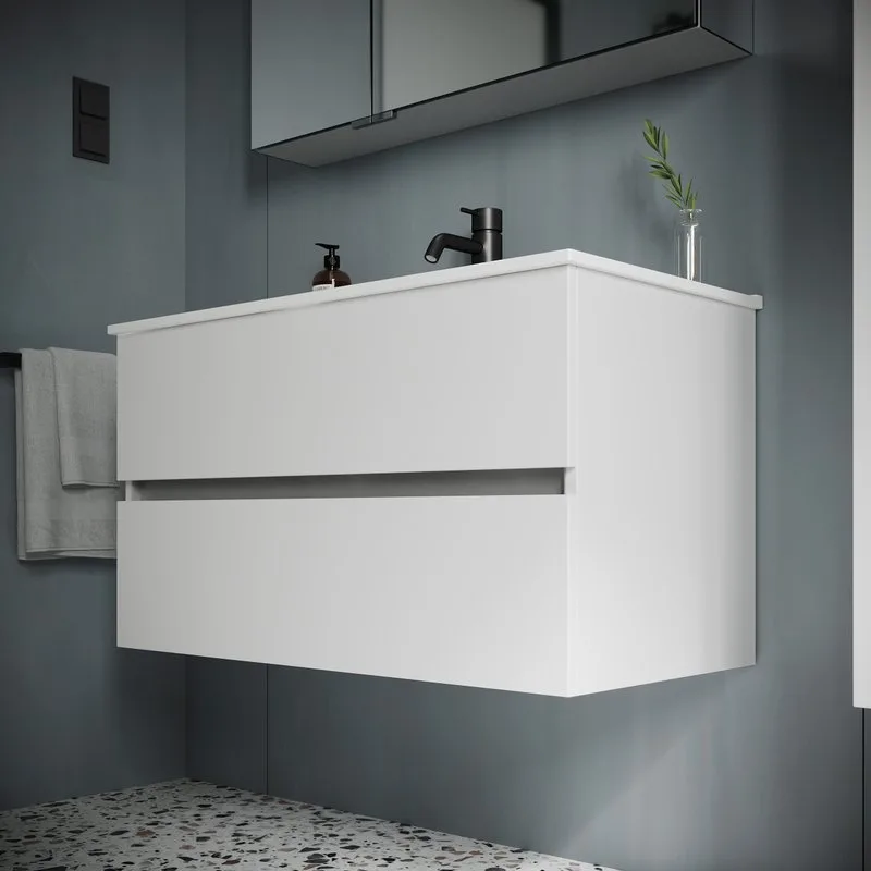 Тумба с раковиной Sancos Urban 80 см белый глянец Sancos — официальный сайт
