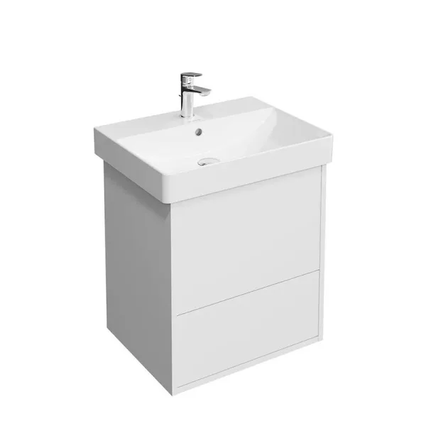 Тумба под раковину без столешницы KERAMA MARAZZI Pro 55 подвесная, 2 ящика, матовая белая Sancos — Оригинал