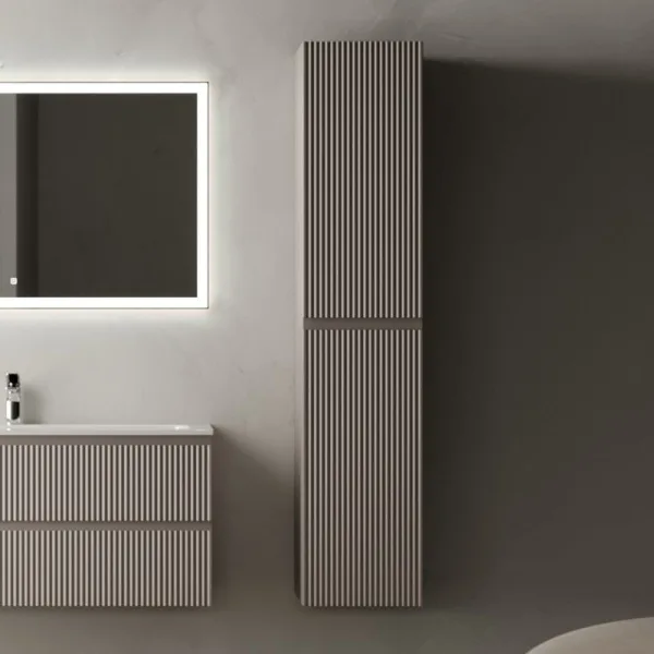 Шкаф-пенал для ванной Sancos Snob R 35 см, универсальный, Doha soft (пыльная роза) Sancos — Оригинал