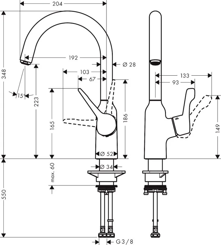Смеситель для кухни Hansgrohe Focus M43 71812000 хром Sancos — официальный сайт