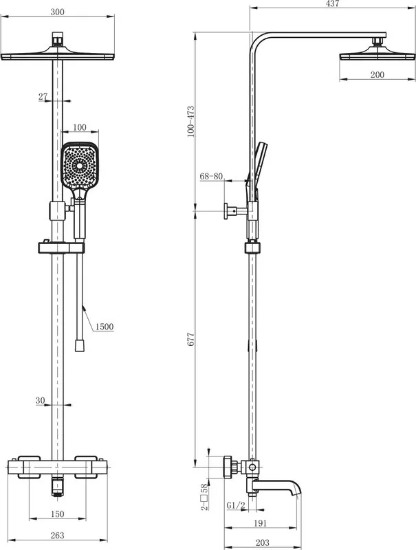 Душевая стойка Wonzon & Woghand STAY 3 WW-B3026-T1-BG, брашированное золото Sancos — официальный сайт