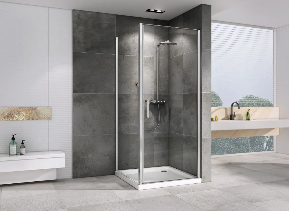 Душевой уголок Abber Sonnenstrand AG04100-S80 100x80, профиль хром, стекло прозрачное Sancos — официальный сайт
