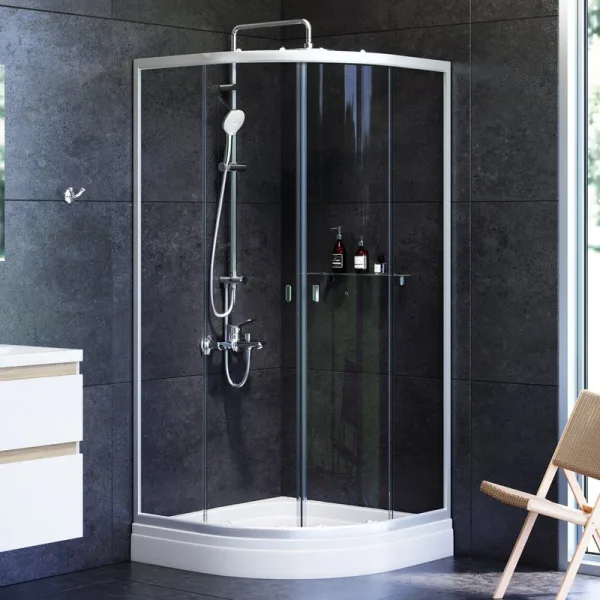 Душевой уголок AM.PM X-Joy Twin Slide W88E-205-090MT64 90x90, с поддоном, профиль матовый хром Sancos — Оригинал