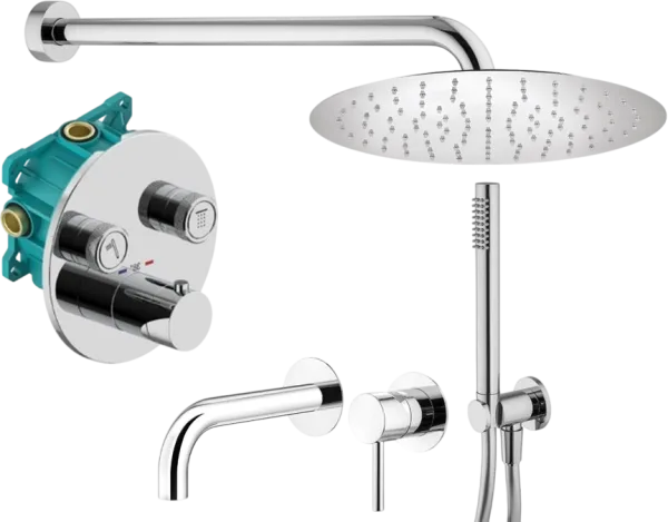 Комплект для ванной Plumberia Selection PSBOX KITPSB02CR210 С ВНУТРЕННЕЙ ЧАСТЬЮ, хром Sancos — Оригинал