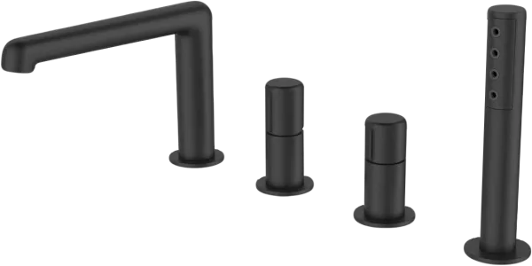 Смеситель на борт ванны BelBagno Uno BVD4-NERO, черный матовый Sancos — Оригинал