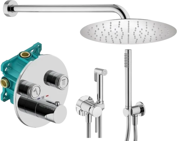 Комплект для ванной Plumberia Selection PSBOX KITZPSB02CR С ВНУТРЕННЕЙ ЧАСТЬЮ, хром Sancos — Оригинал