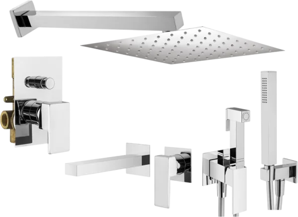 Комплект для ванной Plumberia Selection Tag KITZTG15CR220 С ВНУТРЕННЕЙ ЧАСТЬЮ, хром Sancos — Оригинал
