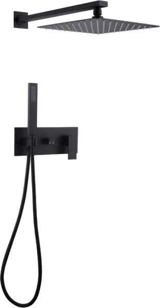 Душевой комплект Abber Daheim AF8218B, С ВНУТРЕННЕЙ ЧАСТЬЮ, черный матовый Sancos — Оригинал