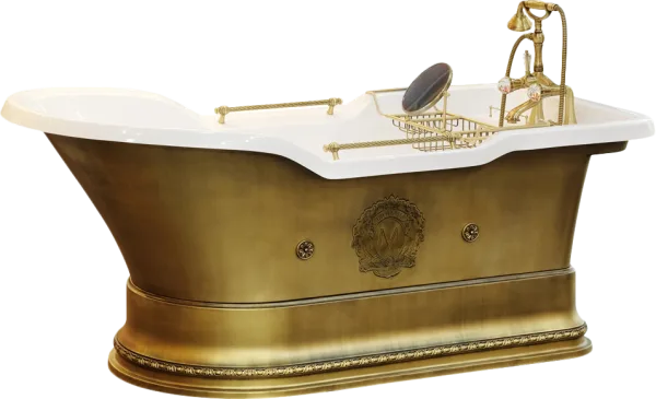 Ванна из искусственного камня Migliore Impero 26173 180x85 см, отдельностоящая, с ручками, со сливом Sancos — Оригинал