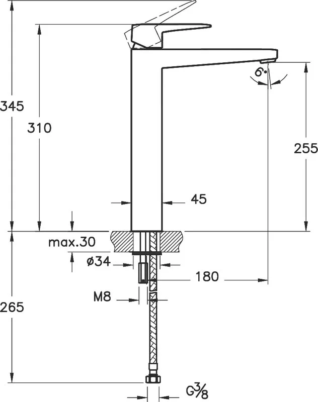 Смеситель для раковины VitrA Root Square A42733EXP хром Sancos — официальный сайт