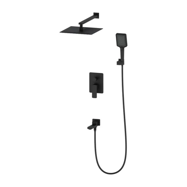 Душевой комплект Oliveeka D OL-939003-MB С ВНУТРЕННЕЙ ЧАСТЬЮ, матовый черный Sancos — Оригинал