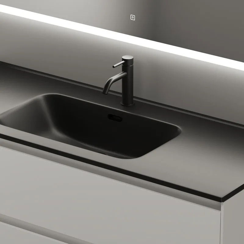 Тумба с раковиной Sancos Cento 120 см белый глянец, черная раковина Sancos — официальный сайт