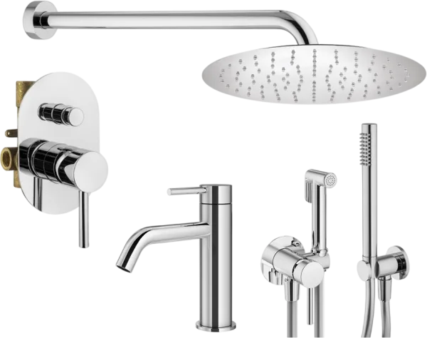Комплект для ванной Plumberia Selection Ixo KITZXO15CR53 С ВНУТРЕННЕЙ ЧАСТЬЮ, хром Sancos — Оригинал