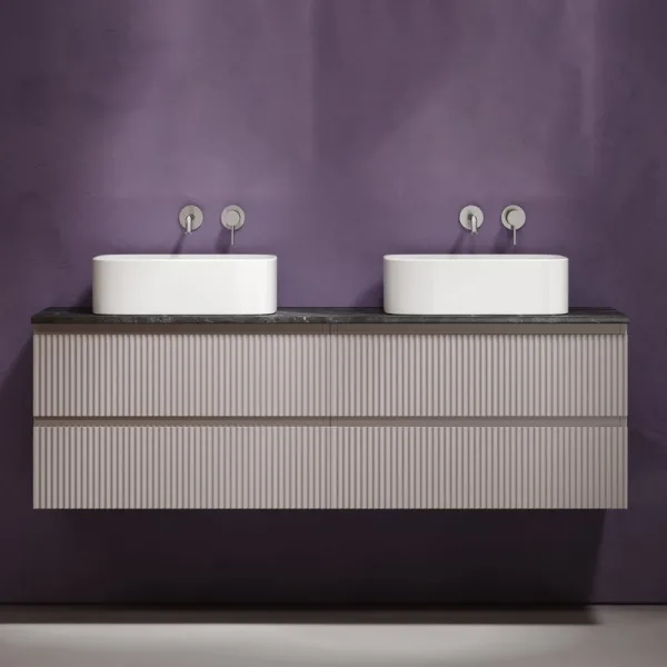 Тумба с раковиной Sancos Snob R 160 doha soft, столешница черный мрамор TT160A1, раковина CN6052 Sancos — Оригинал