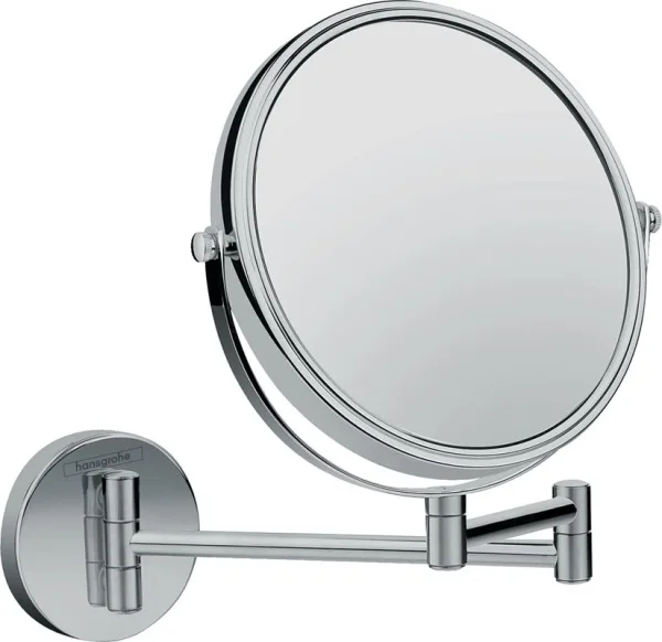 Косметическое зеркало Hansgrohe Logis Universal без подсветки, двухстороннее, телескопическое, повор Sancos — Оригинал