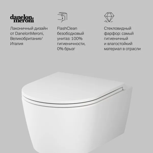 Унитаз подвесной AM.PM Func C8F1700MWSC Sancos — Оригинал