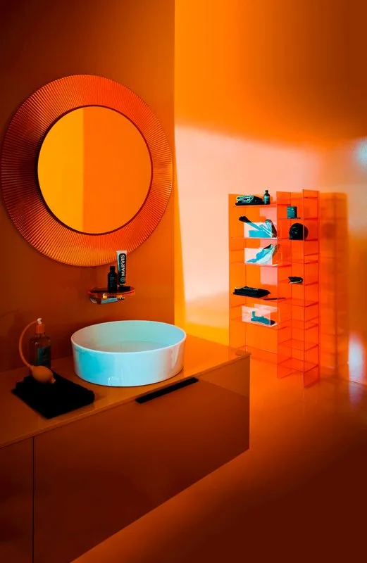 Зеркало круглое Laufen Kartell by Laufen 80 оранжевое Sancos — официальный сайт