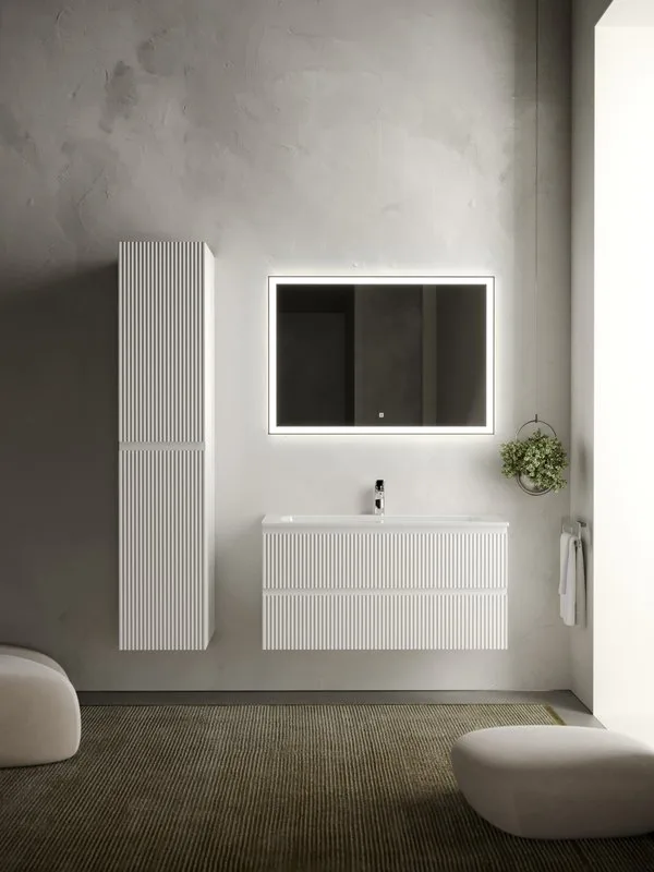 Тумба под раковину Sancos Snob R 100 подвесная Bianco (белый), SNR100W Sancos — официальный сайт
