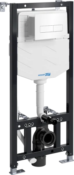 Система инсталляции для унитазов Wasserkraft Aller 10TLT.010.ME.WH03, с кнопкой смыва белой Sancos — Оригинал