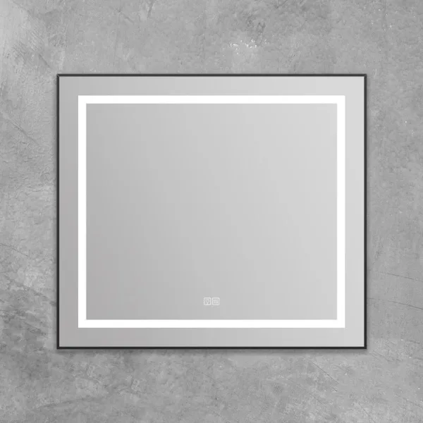 Зеркало BelBagno Kraft SPC-KRAFT-885-785-TCH-WARM-NERO черное, с подогревом Sancos — Оригинал