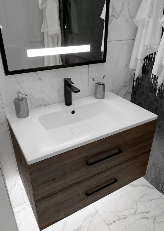 Мебельная раковина Uperwood Lagoon Quartz 297000017 80 см, матовая белая, жасмин Sancos — официальный сайт