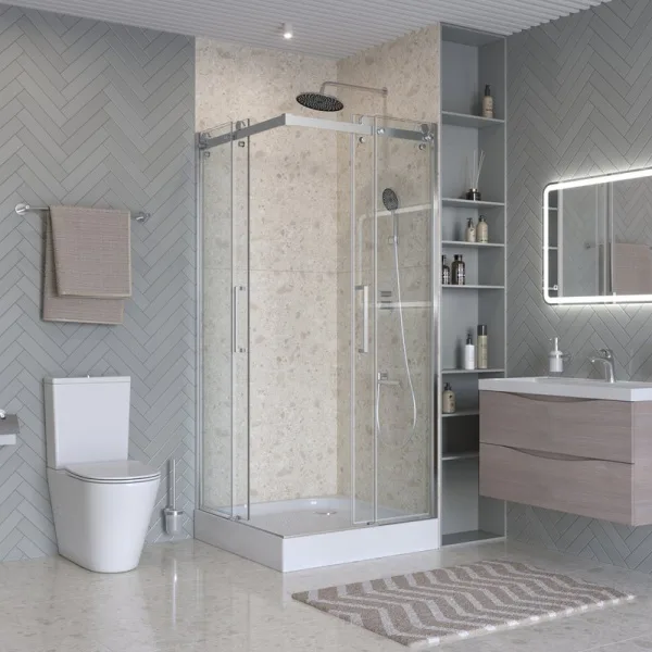 Душевой уголок BelBagno Marino 2 A-2-90-C-CR 90x90, профиль хром, стекло прозрачное Sancos — Оригинал