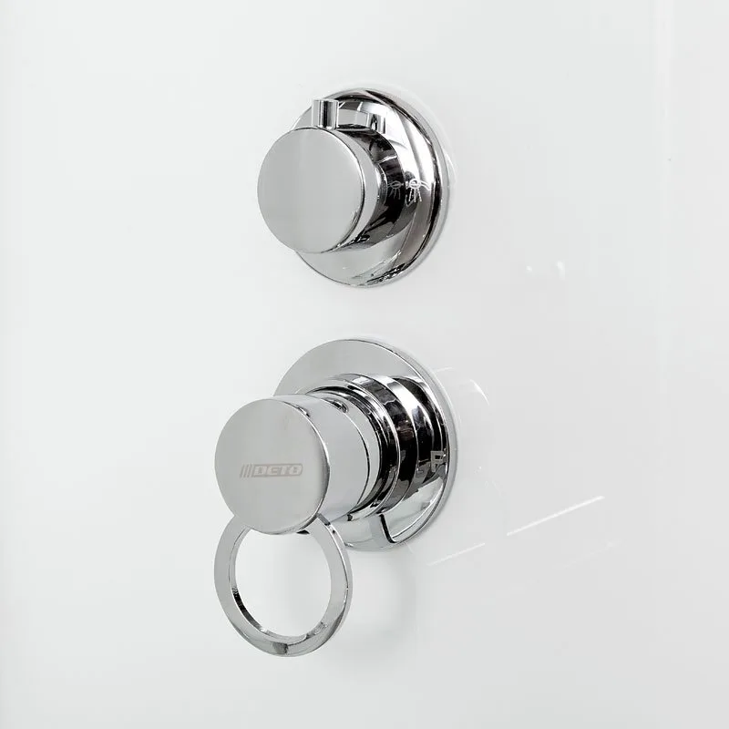 Душевая кабина DTO EM1580 80х80, LED, профиль хром, стекло матовое с узором Sancos — официальный сайт