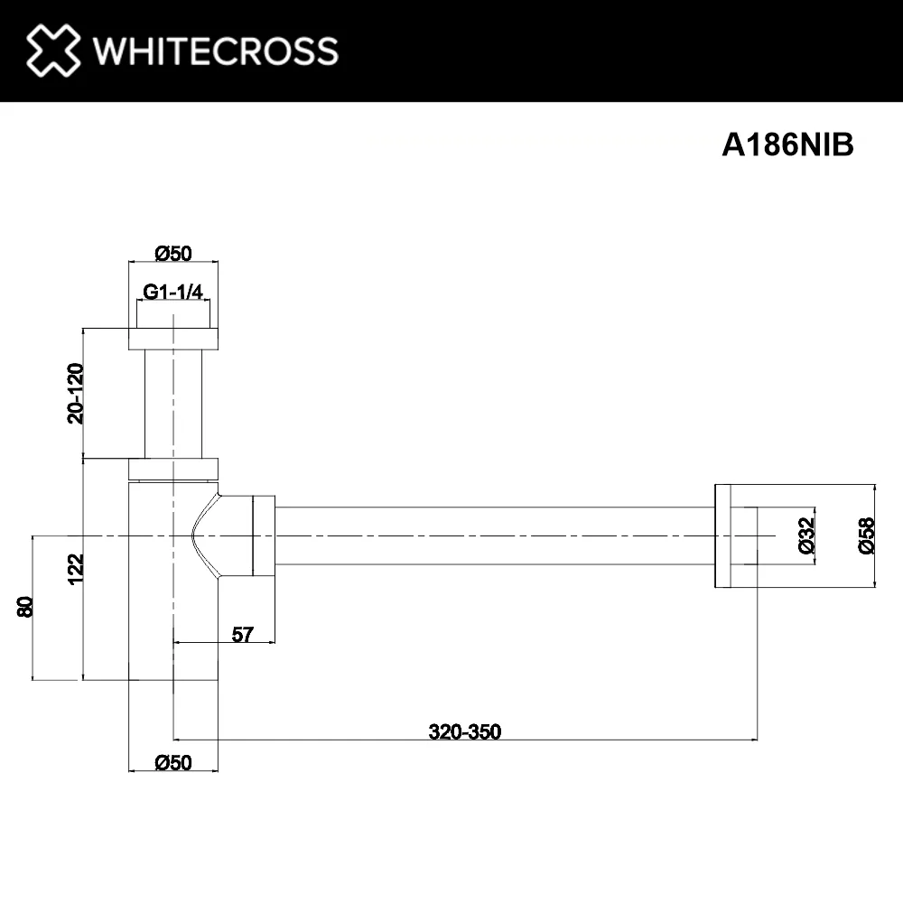 Сифон для раковины WHITECROSS A186NIB, брашированный никель Sancos — официальный сайт