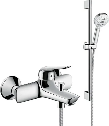Смеситель для ванны с душем Hansgrohe Novus 71040000, + Душевой гарнитур Hansgrohe Crometta 100 Mult Sancos — Оригинал