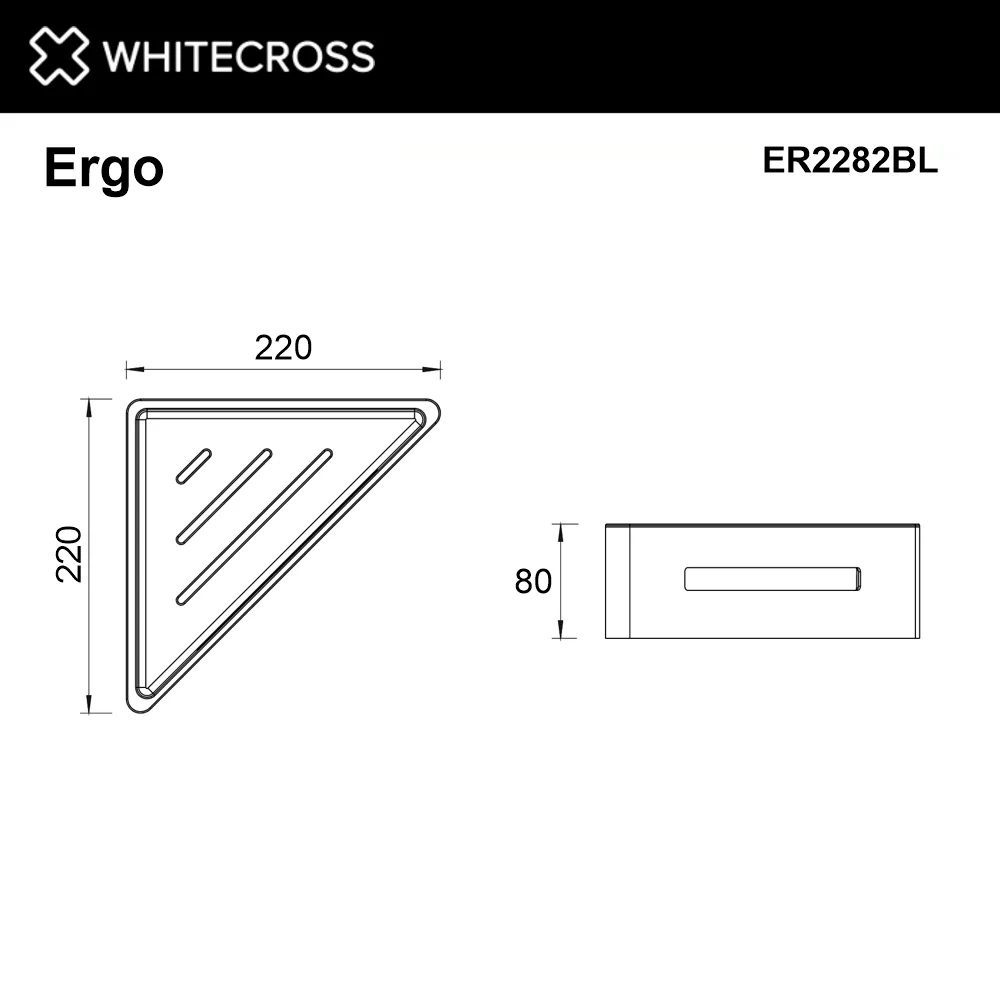 Полка WHITECROSS Ergo ER2282BL, черный матовый Sancos — официальный сайт