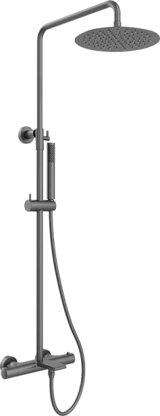 Душевая стойка Vincea Vogue VSFS-1V1TGM, с термостатом, вороненая сталь Sancos — Оригинал