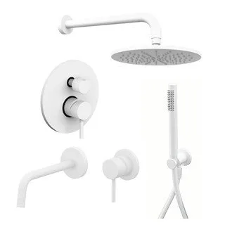 Комплект для ванной Paffoni Light KITLIG018BO006 С ВНУТРЕННЕЙ ЧАСТЬЮ, белый матовый Sancos — Оригинал