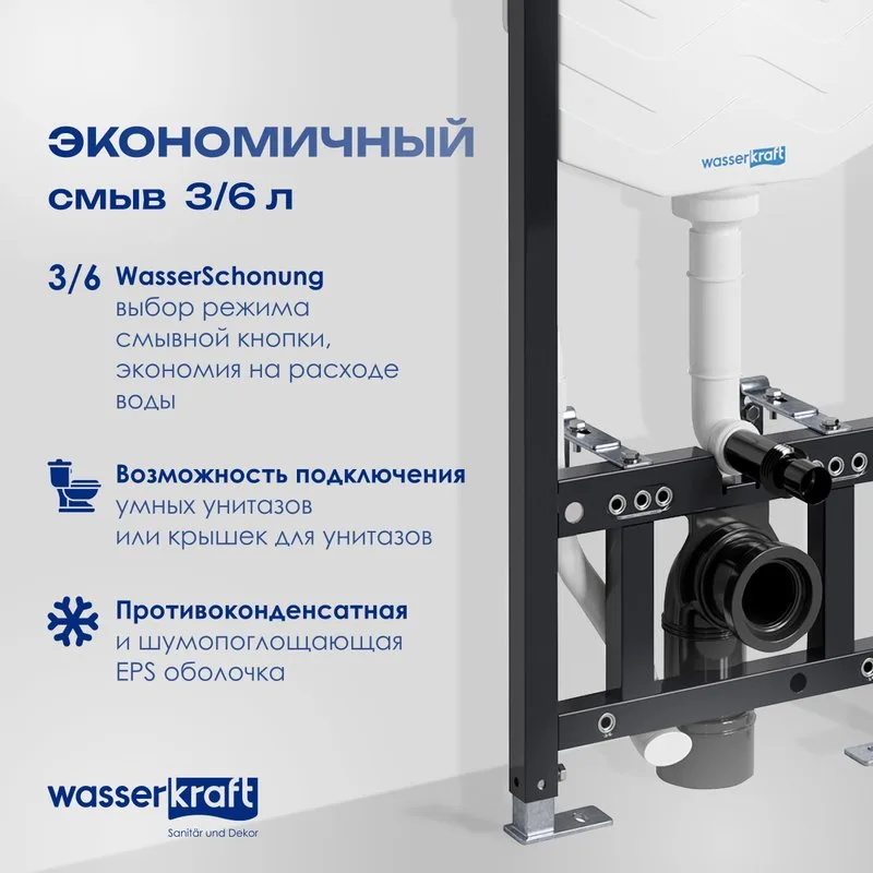 Система инсталляции для унитазов Wasserkraft Aller 10TLT.010.ME.BN01, с кнопкой смыва никель Sancos — официальный сайт