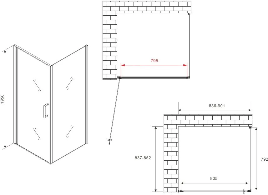 Душевой уголок Abber Sonnenstrand AG04090M-S85M 90x85, профиль хром, стекло матовое Sancos — официальный сайт