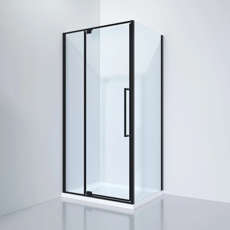 Душевой уголок Black&White Stellar Wind S812 BC 100х100, профиль черный, стекло прозрачное Sancos — официальный сайт