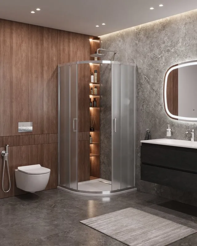 Душевой уголок Cezares Molveno R 2 80 P Cr стекло punto Sancos — официальный сайт