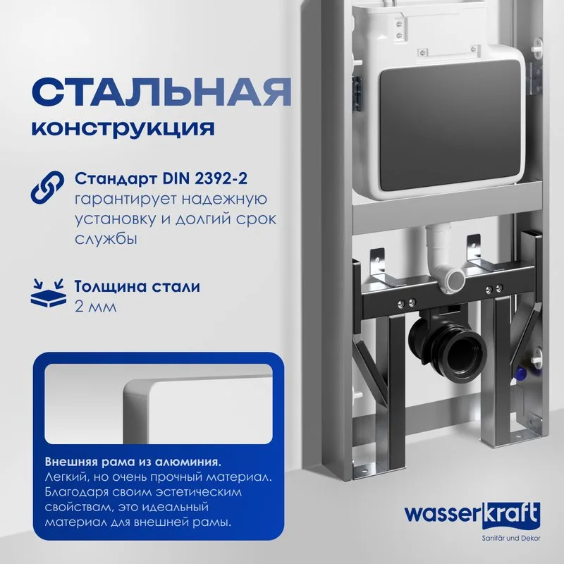 Система инсталляции для унитазов Wasserkraft Naab 86, с пневмокнопкой, черная Sancos — официальный сайт