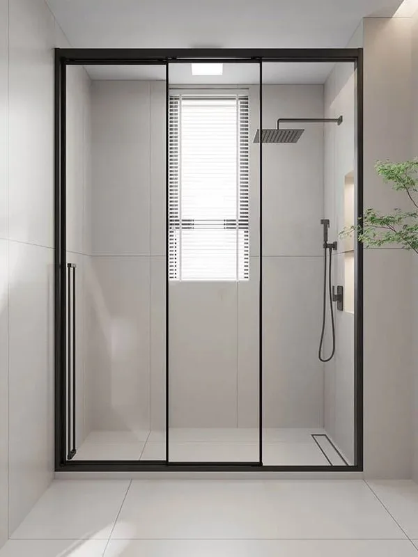 Душевая дверь в нишу Veconi Premium Prato 300 B-R 130, профиль матовый черный, стекло прозрачное Sancos — официальный сайт