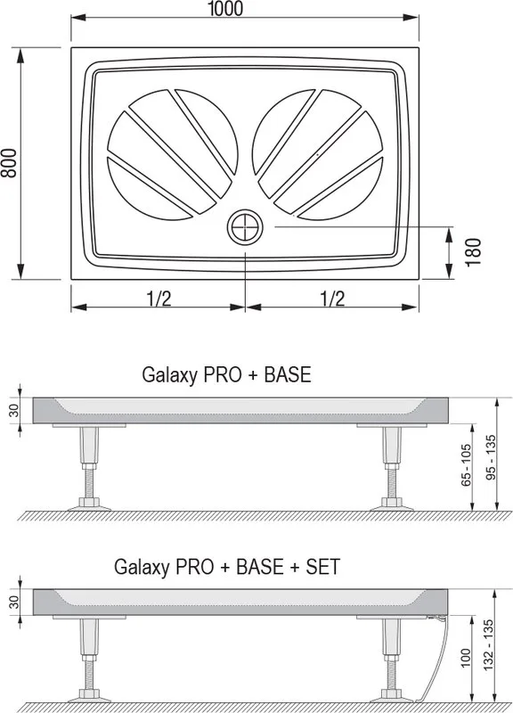 Поддон для душа Ravak Galaxy Pro Gigant Pro 100x80 с сифоном Sancos — официальный сайт