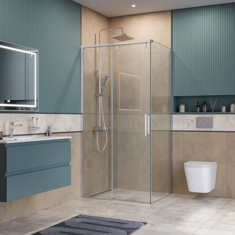 Душевой уголок BelBagno Soft Close-1 AH-1-100/80-C-Cr профиль хром Sancos — официальный сайт