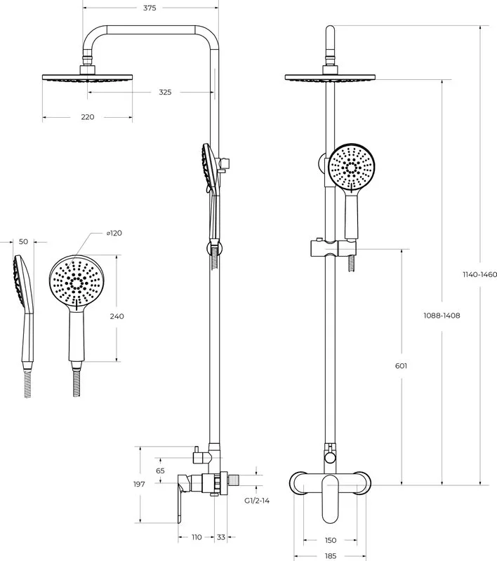Душевая стойка Cezares Stylus STYLUS-CD-01, со смесителем, хром Sancos — официальный сайт