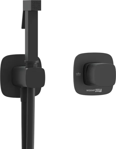 Гигиенический душ Wasserkraft Nuthe A9151.327.241.212 со смесителем, С ВНУТРЕННЕЙ ЧАСТЬЮ, черный Sancos — Оригинал